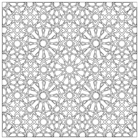 Moresque Pattern  Coloring Page